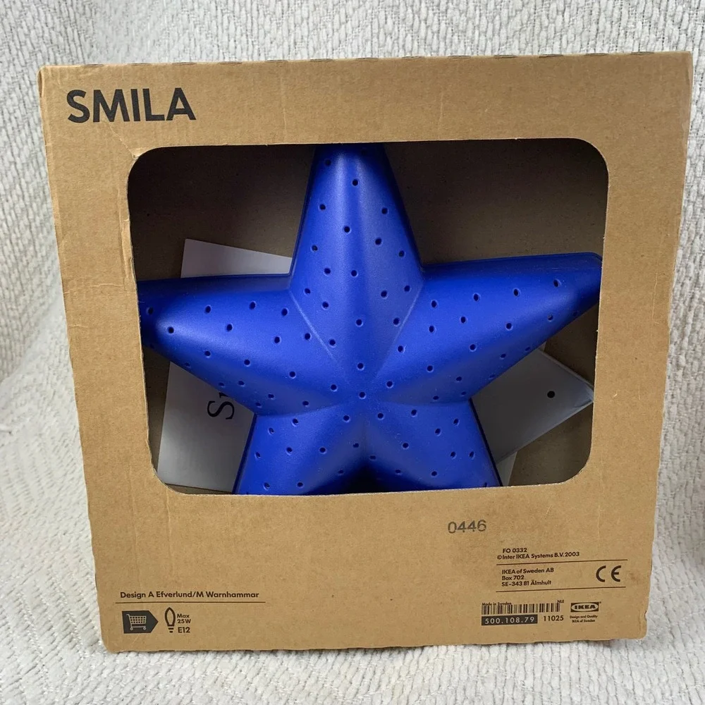 IKEA Wall Lamp Blue SMILA STJARNA Star Space Starfish Nautical 500.108.79 NEW